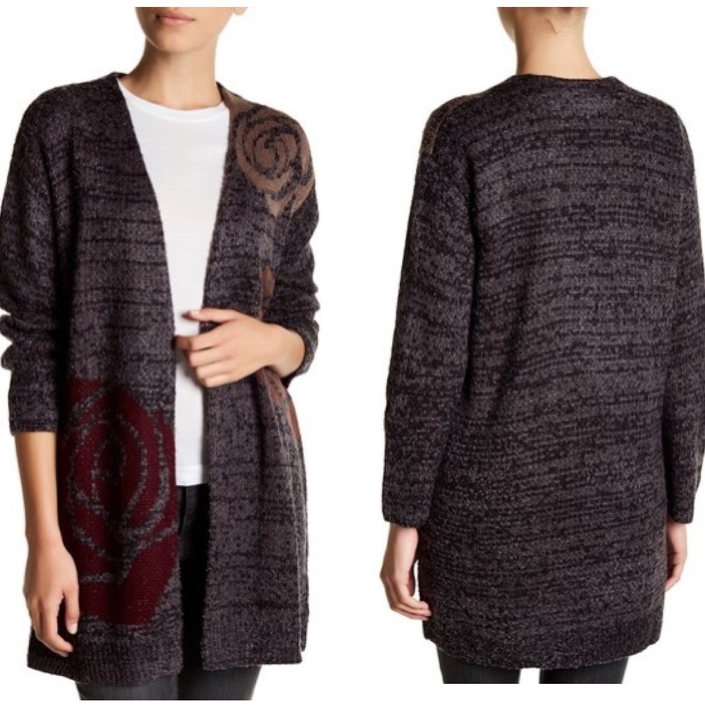 [Susina] Floral Jacquard Knit Cardigan (petite)